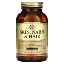 Комплекс витаминов Кожа, Волосы, Ногти Solgar Skin, Nails & Hair, Advanced MSM Formula, 120 таблеток