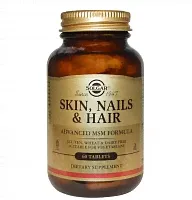 Solgar Skin Nails & Hair Advanced MSM Formula 60 таблеток (Кожа, ногти, волосы таб. №60)